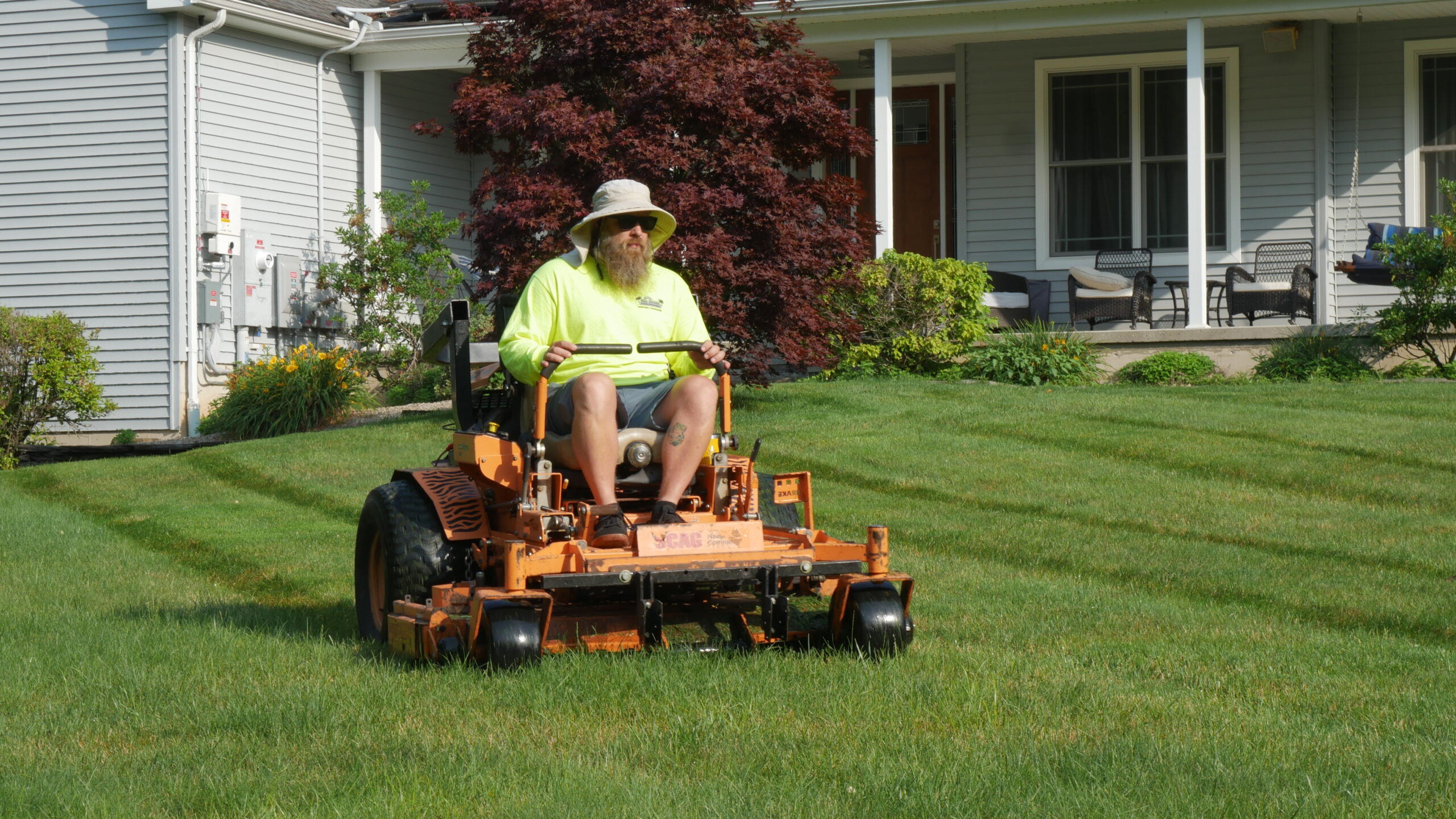 Residential lawn mowing